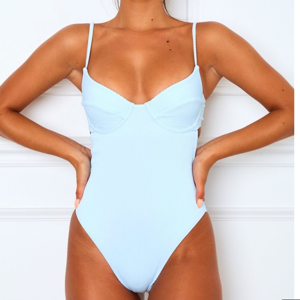Lt blue Sarah’s Day White Fox Boutique swimsuit